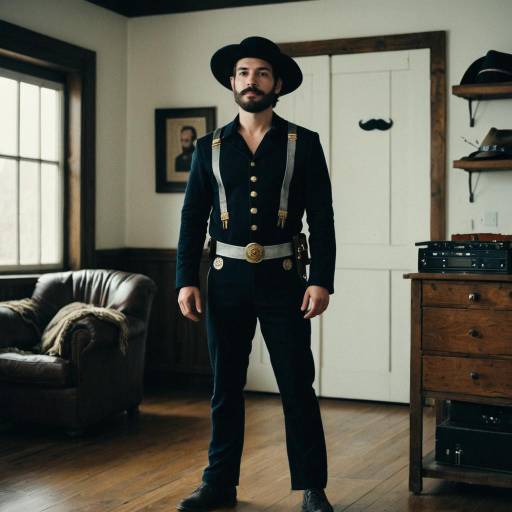 Unique Indoor Costume of a Bearded Boy