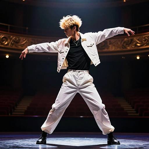 Two-Tone Hair Male Dancer Fashion
