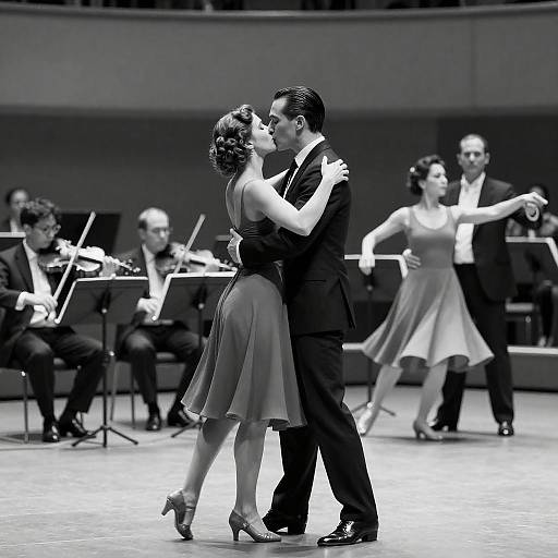 Intimate Dance Performance in Monochrome