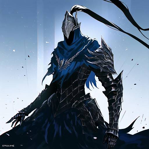 Illustration of Artorias the abysswalker, dark souls (series) in the style of Naufaldreamer