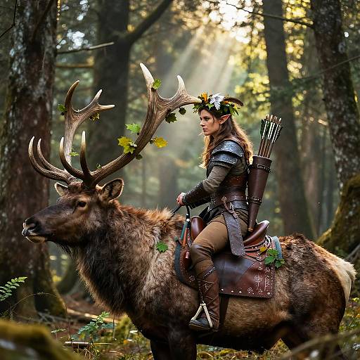 Tiefling Ranger on Majestic Elk