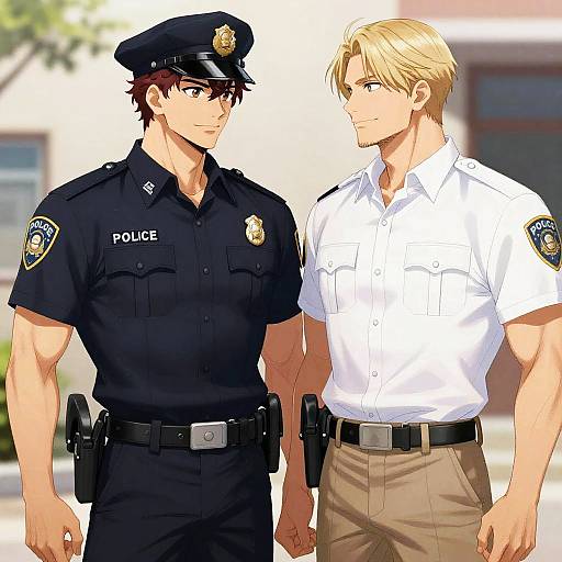 Yaoi Police Couple Face-to-Face