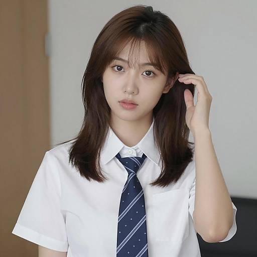 Asian Woman in Casual Fashion Pose