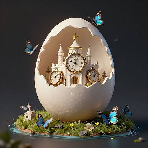 Eggshell Fortress with Clockwork Butterflies