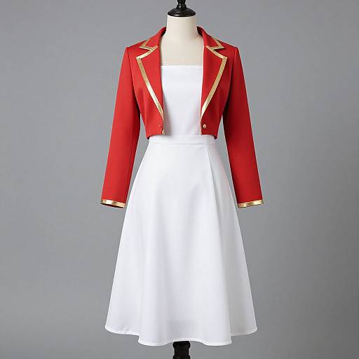 Elegant Woman in White Dress and Jacket