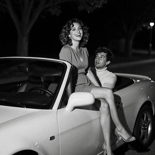 Nighttime Convertible Bliss in Monochrome