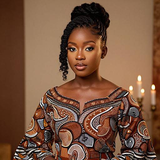 Elegant African Updo with Traditional Attire