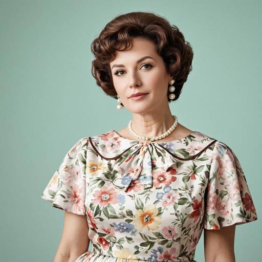 Vintage 1960s Floral Dress Woman Portrait