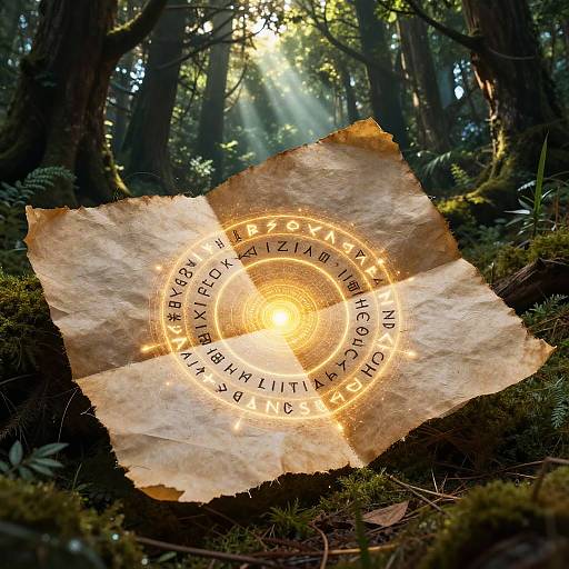 Magical Runes on Forest Paper