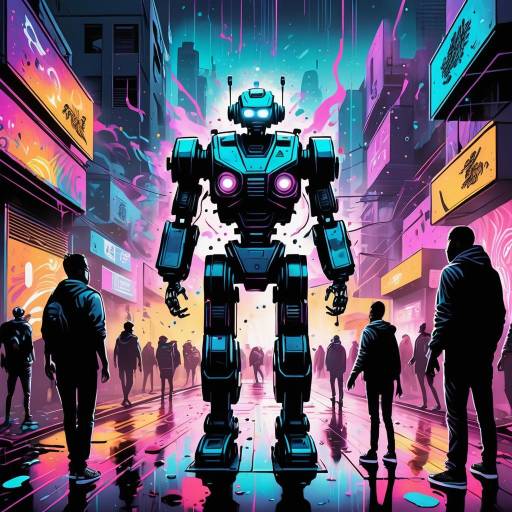 Vibrant Futuristic Street Art Scene Vibrant Futuristic Street Art Scene