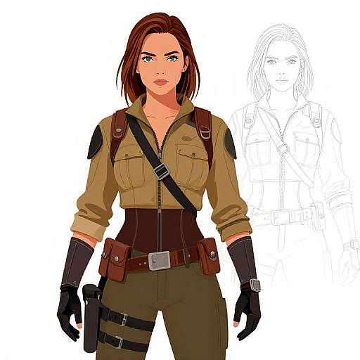 Cinematic Female Raider Vector Art