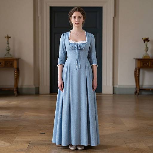 Queen Anne Woman in Blue Dress