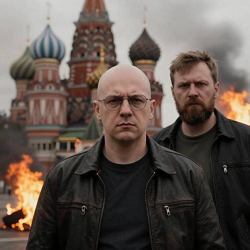 Dramatic Scene with Men and Fire