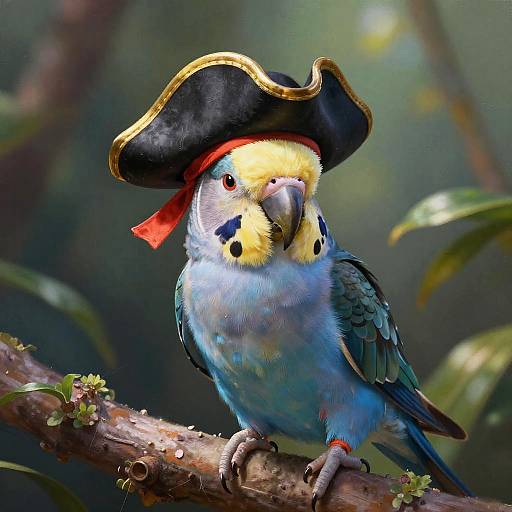 Mischievous Blue Pirate Parrot