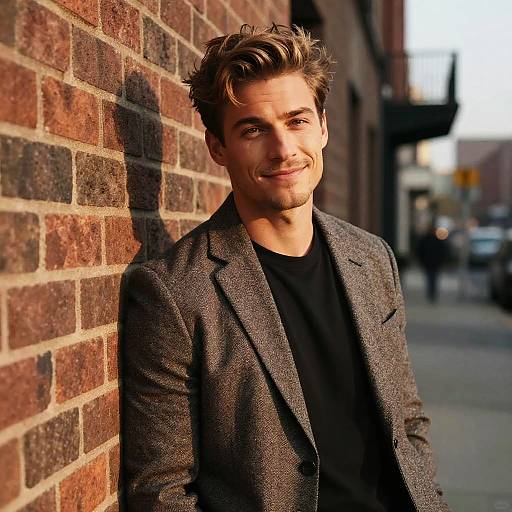 Handsome Man with Flirtatious Smirk