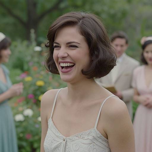 Cheerful Woman with Asymmetrical Bob