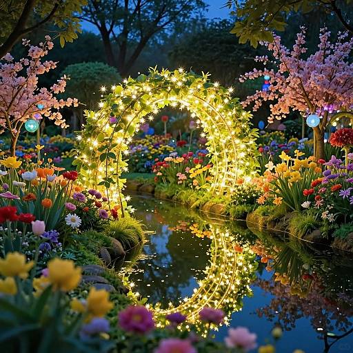 Enchanted Nighttime Magical Garden