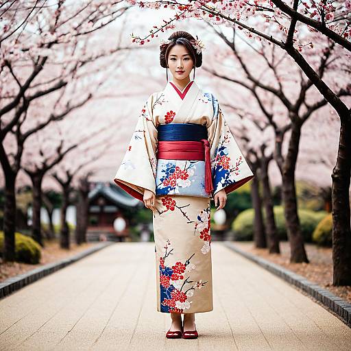 Elegant Japanese Woman in Kimono