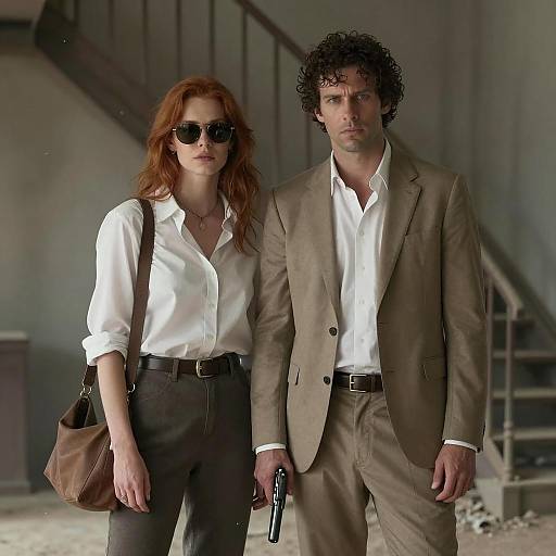 Dramatic Duo in Dusty Setting