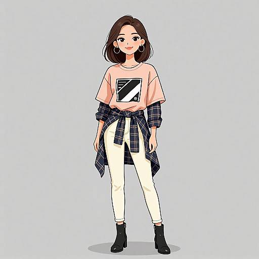 Smiling Woman in Casual Streetwear