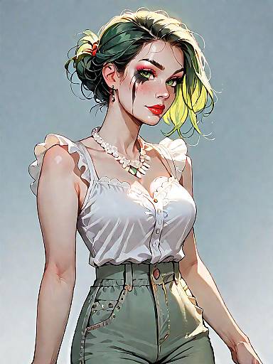 Realistic Bohemian Girl in Casual Attire