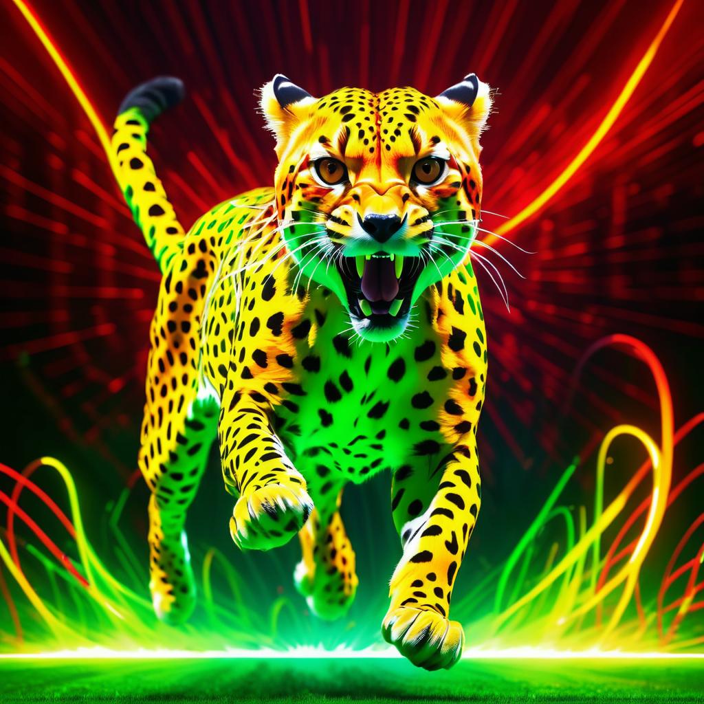 Dynamic 3D Cheetah in Vibrant Colors