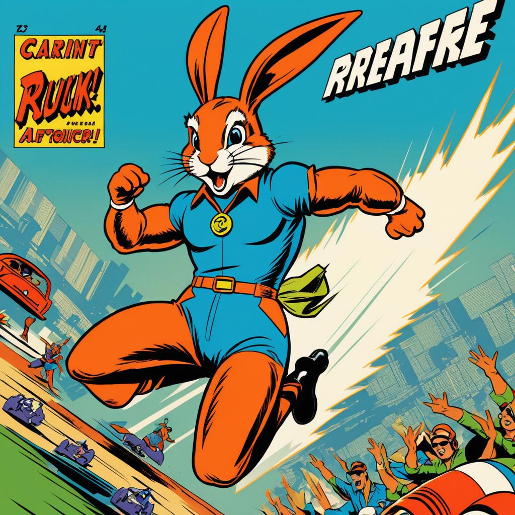 Energetic Rabbit Stunt Performer Comic Cover