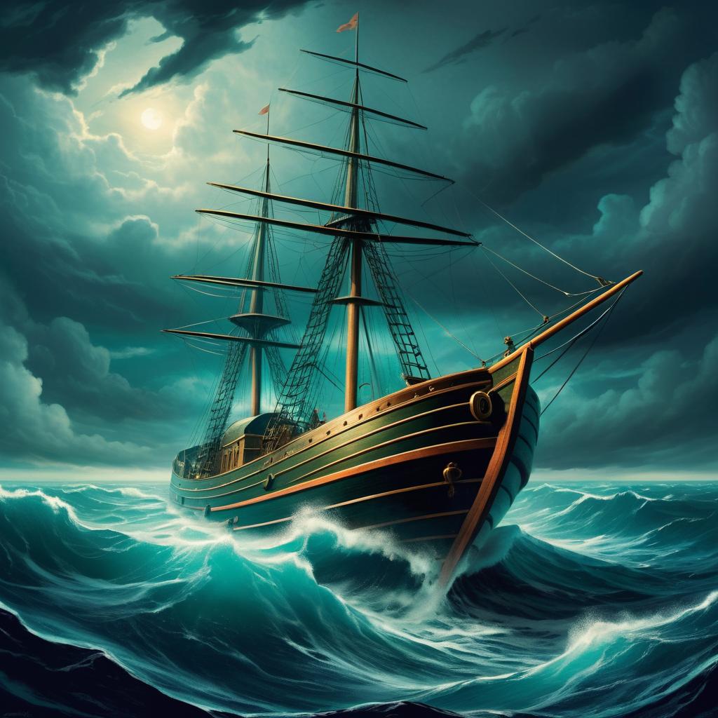 Captain Nemo's Boat in Stormy Depths