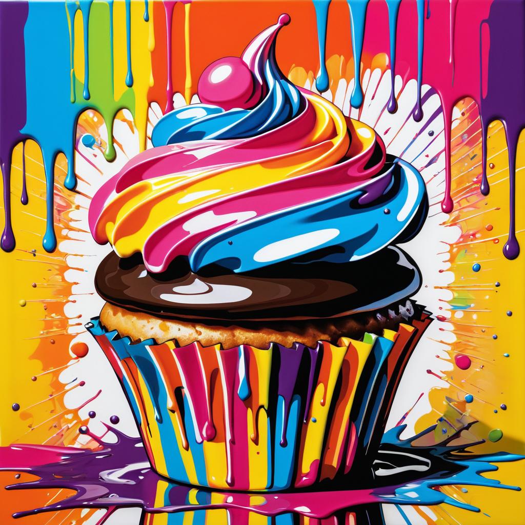 Vibrant Pop Art Cupcake Delight