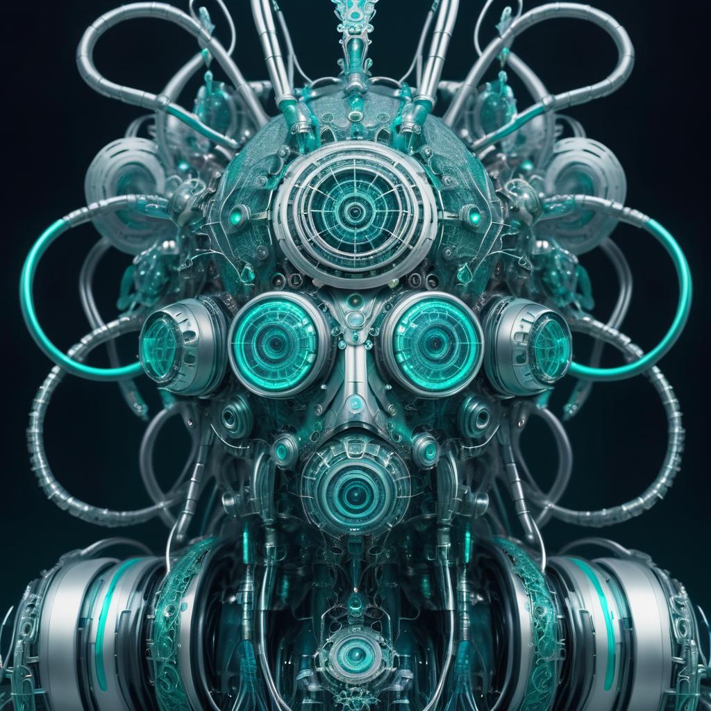 Futuristic Mechanical Octopus Portrait