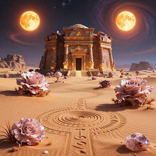 Surreal Desert with Quartz Dunes