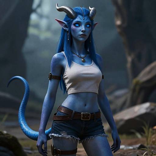Photorealistic Draenei Girl Wallpaper