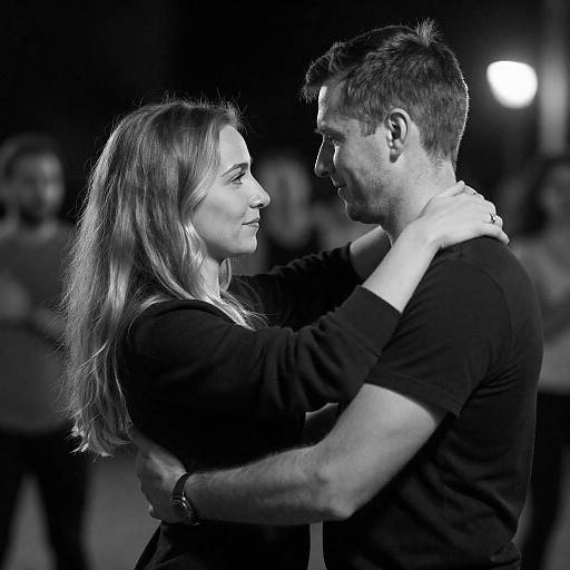 Intimate Night Dance in Black and White