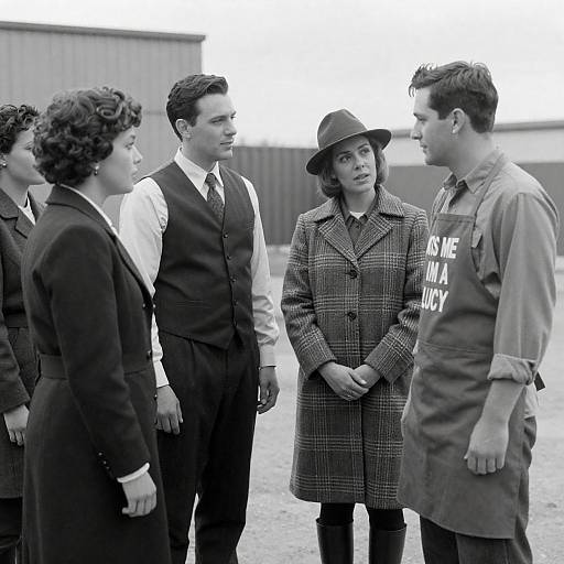 Vintage Outdoor Gathering in Black and White