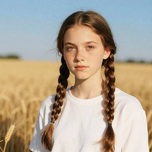 Teenage Girl in Wheat Field