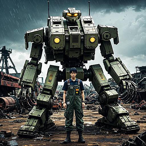 Rogue Mech Engineer with Agile Maintenance Robot