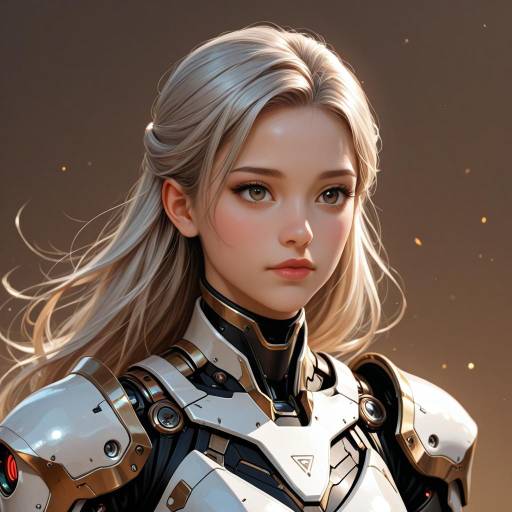 Cyborg Warrior with Caramel Skin