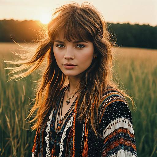 Bohemian Shaggy Mullet at Sunset