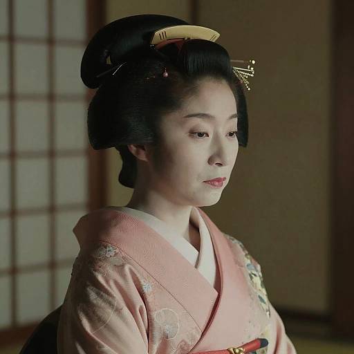 Seasoned Geisha in Traditional Tea House