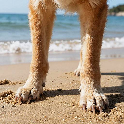 Detailed Furry Feet on Sunny Beach