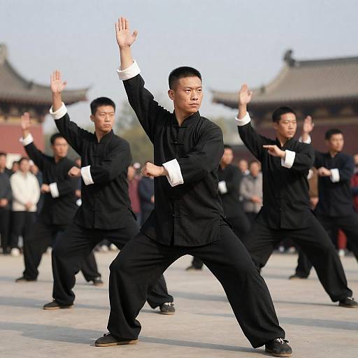 Martial Arts Demonstration in Traditional Attire