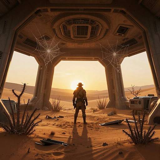 Desert Outpost at Fiery Dawn