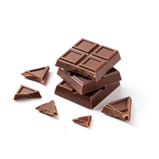 Stacked Dark Chocolate with Broken Pieces