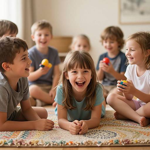Joyful Kids Playing in Warm Light