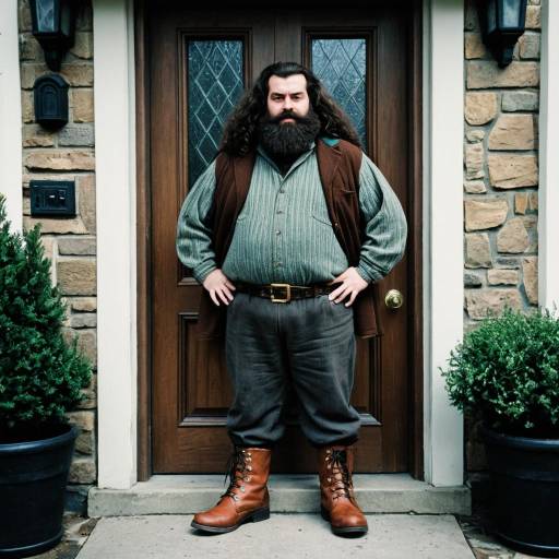 Bearded man standing in front of wooden door