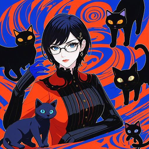 Illustration of Morgana (persona 5), persona in the style of Hagure kedama