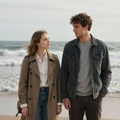 Seaside Companionship Amidst Endless Waves