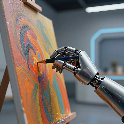 Futuristic AI Robotic Hand Painting