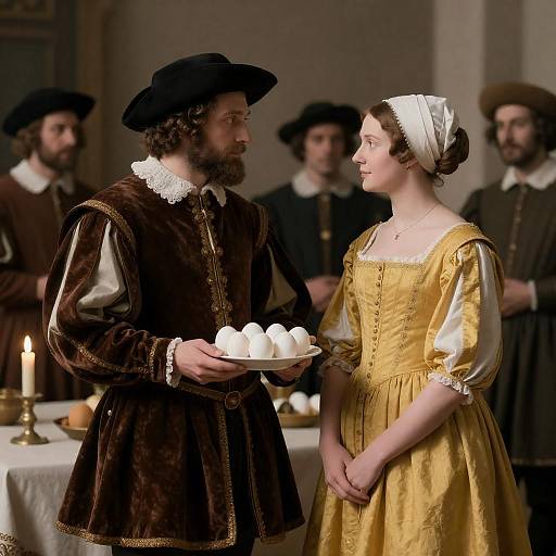 Renaissance Couple with Candle and Eggs