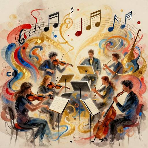 Abstract Vibrant Orchestra in Motion